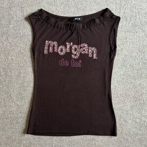 Morgan de toi brown and pink top